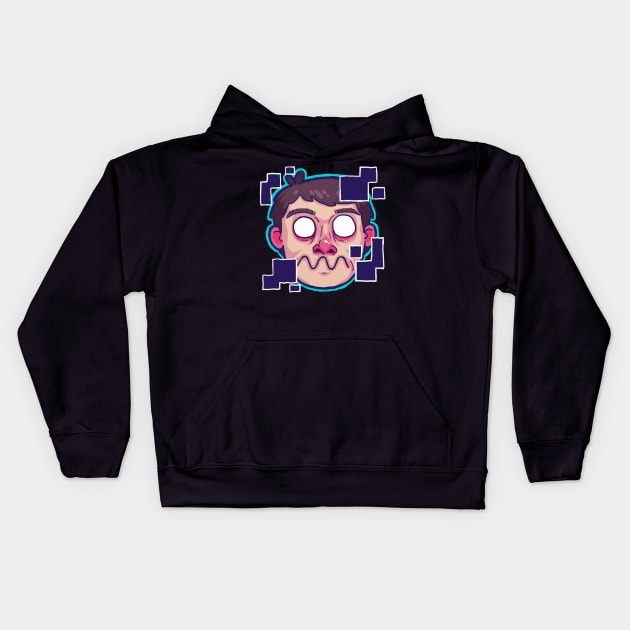 The Face Of Glitch Kids Hoodie by Tealgamemaster